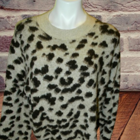 H&M Cheetah Print Pullover Wool Blended Womens Medium Sweater - Picture 1 of 6